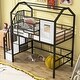 preview thumbnail 17 of 27, Twin Metal Loft Bed with Roof Design and Storage Box, Fun House Design, Sturdy Metal Frame, Full Guardrails for Safety, Pink