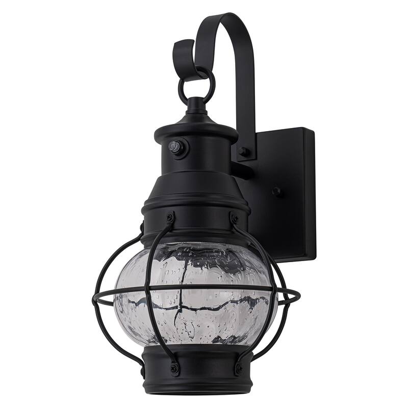 LED Outdoor Matte Black Exterior Lantern Wall Sconce Light