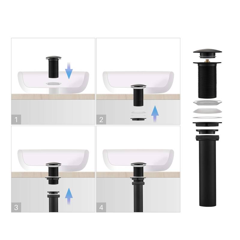 Bathroom Sink Pop Up Drain Stopper Full Cover without Overflow