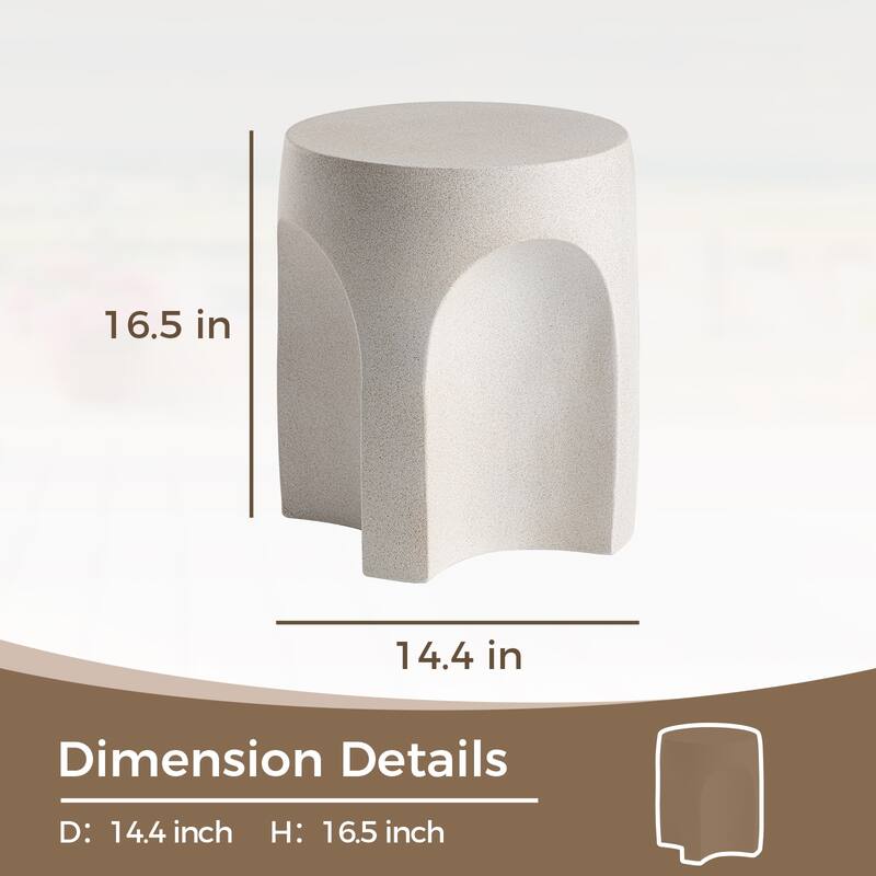 COSIEST Outdoor Side Table,Concrete Accent Table