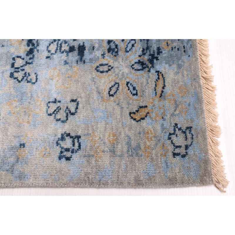 ECARPETGALLERY Hand-knotted Heritage Light Denim Blue Wool Rug - 8'1 x 9'11