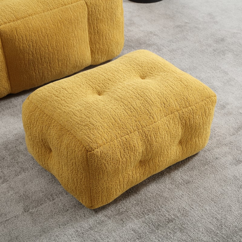 Fluffy bean bag chair with memory foam and ottoman