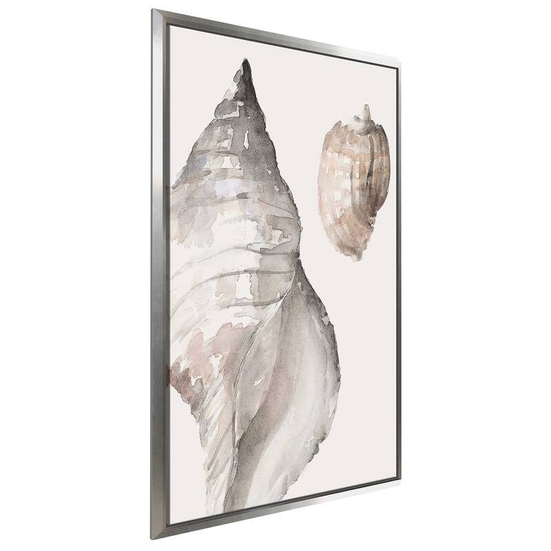"Tonal Shell on Cream I" Print on Floating Canvas