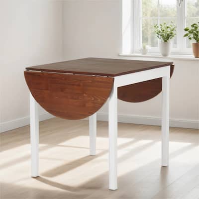 55" Solid Wood Kitchen Table, Drop Leaf Tables, Folding Dining Table