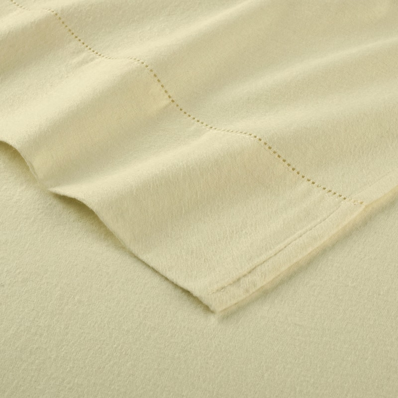 Pointehaven Solid Cotton 180 GSM Deep Pocket Oversized Brushed Flannel Sheet Set
