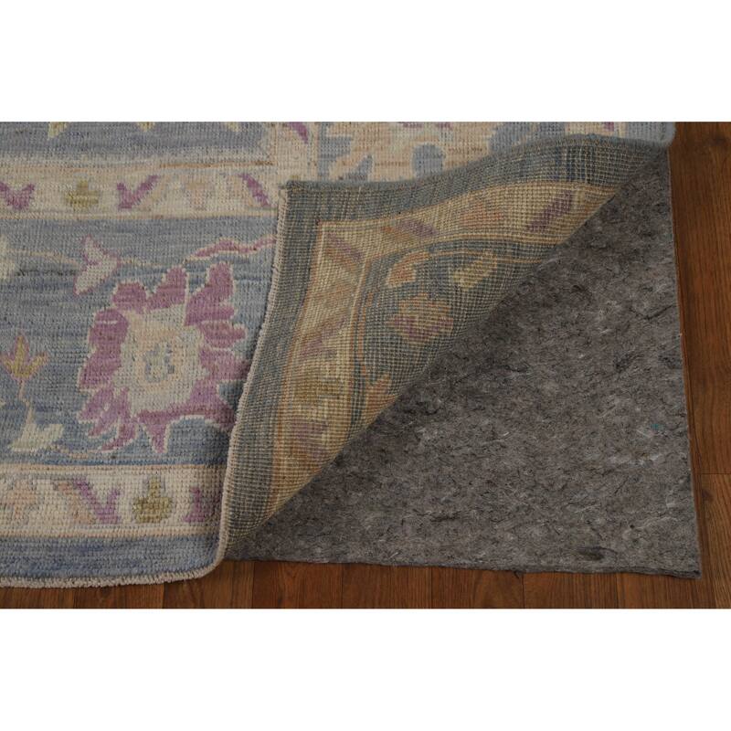 Hand Knotted Oriental 100% Wool Carpet Transitional All-Over Navy Blue & Blues Oushak Area Rug - 11' 11'' X 9' 3''