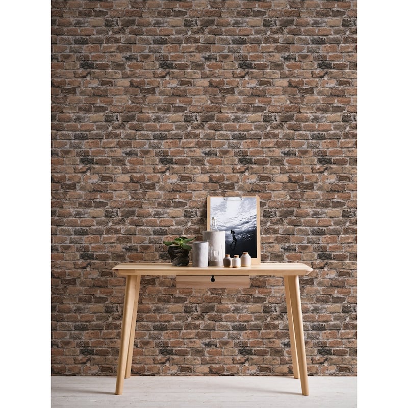 Galerie Wallcoverings Bricks and More Collection Authentic Brick Matte Finish Vinyl on Non-woven Wallpaper Roll