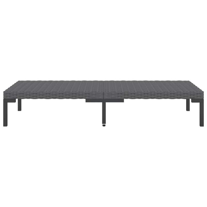 vidaXL Patio Lounge Set Outdoor Sectional Corner Sofa Poly Rattan Dark Grey - 27.6" x 27.6" x 24"