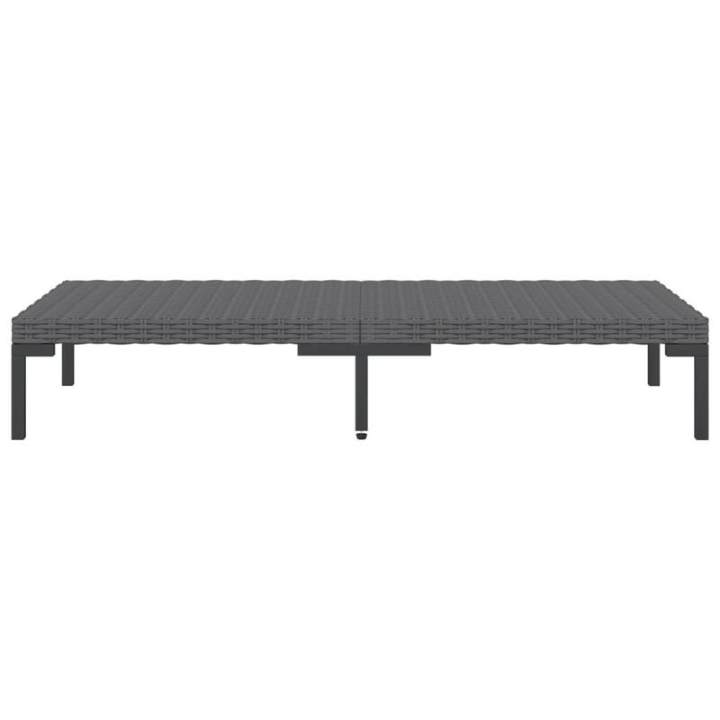 vidaXL Patio Lounge Set Outdoor Sectional Sofa Set Table Poly Rattan Dark Grey - 27.6" x 27.6" x 24"