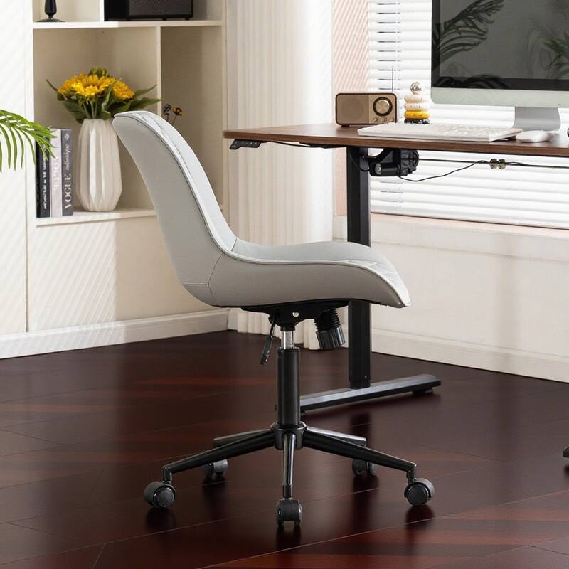 Modern Office Chair, Leather Swivel Office Chair for Home Office