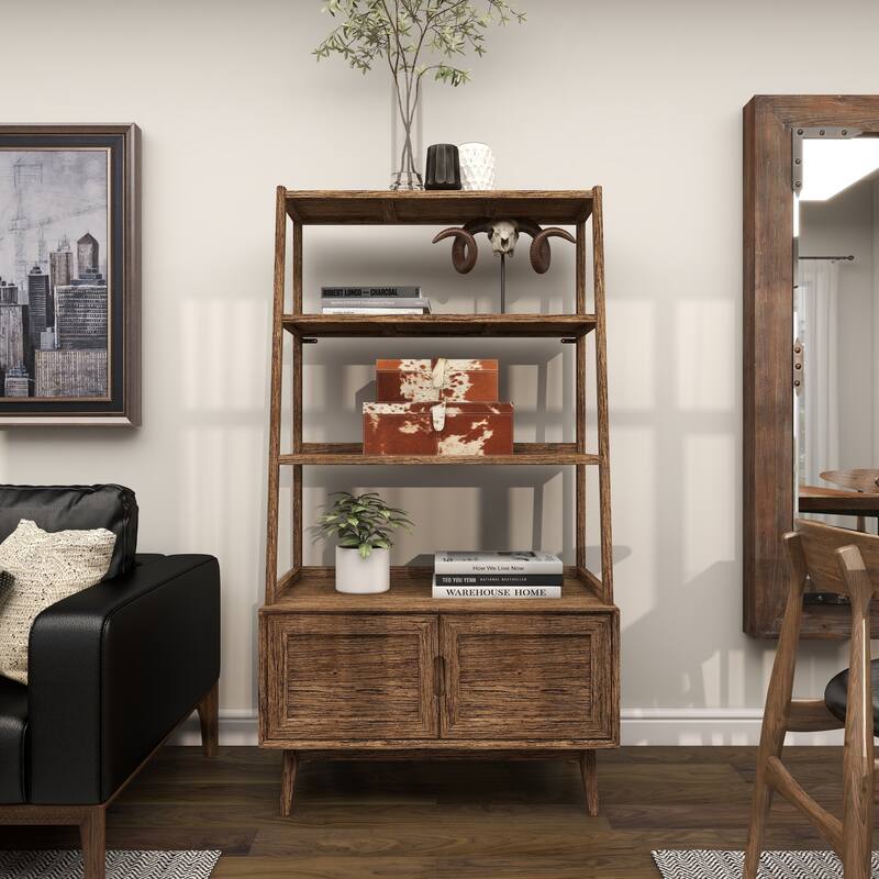 Brown Leather Handmade Box with Hinged Lid (Set of 2) - S/2 14", 17"W