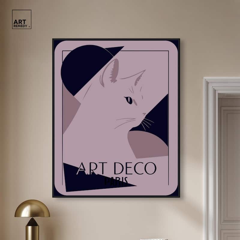Cat Deco Canvas by Art Remedy