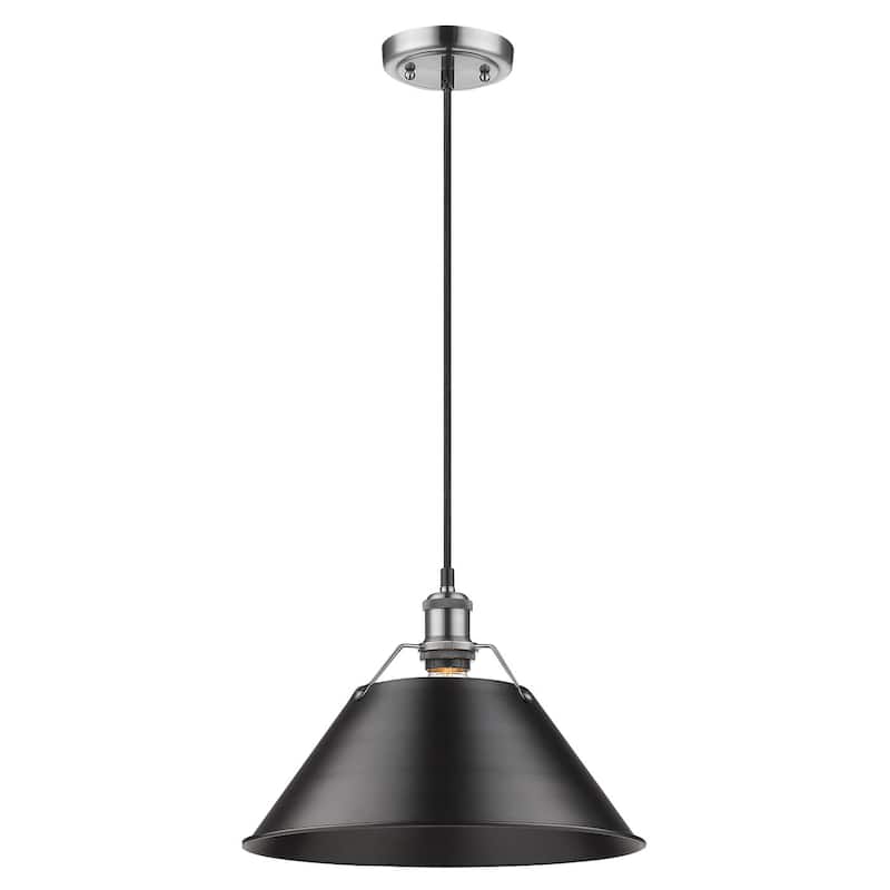 Golden Lighting Orwell Single Light 14" Wide Pendant in Pewter with