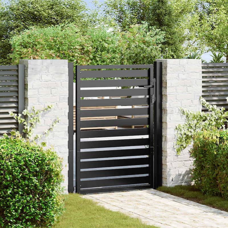 vidaXL Patio Gate Lockable Black 39.4x47.2" Aluminium - 39.4 x 62.2"