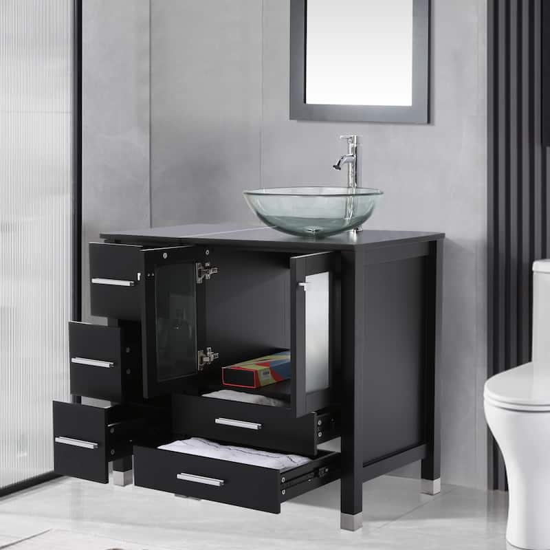 36" Bathroom Vanity with Sink Set Side Cabinet