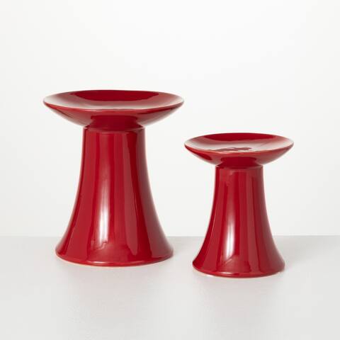 Red Ceramic Riser - Set of 2