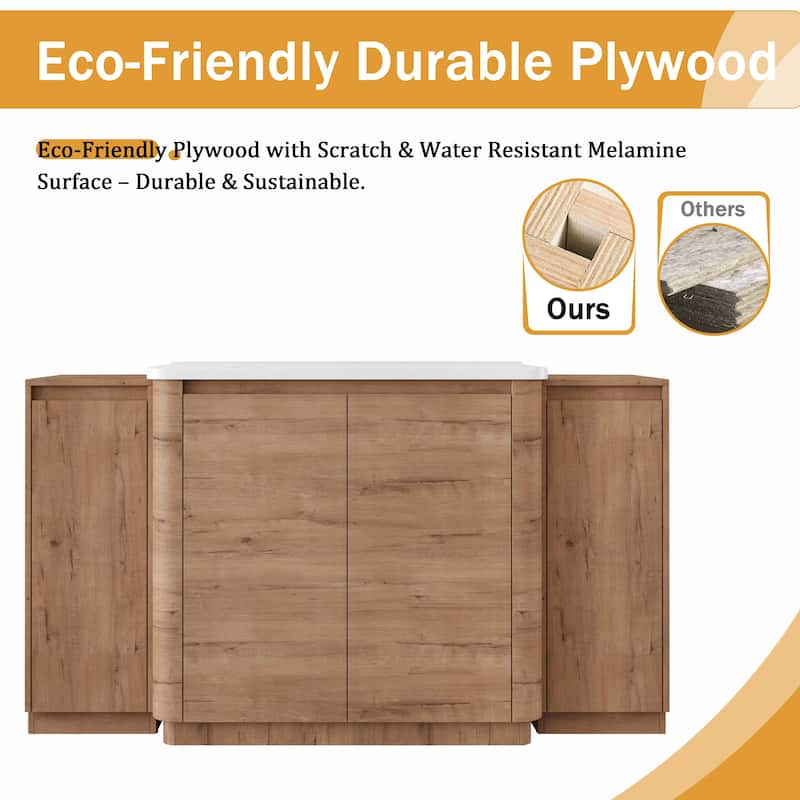 Malwee 36"/40"/48"/52"/60"/64"/84"/92" Bathroom Vanity with Sink, FreeStanding Bathroom Vanity with Door and Adjustable Shelf