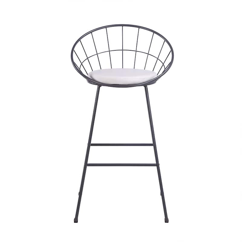 29" Modern Grey Bar Stools Upholstered Counter Stools, Set of 2 - 21" L x 18" W x 38" H