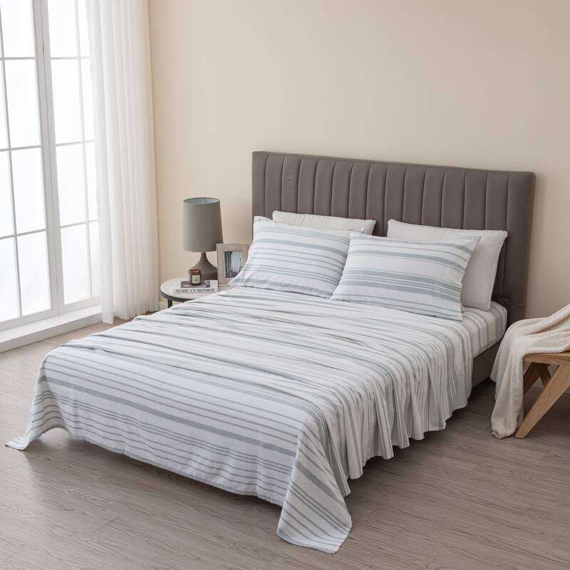 Ultra Soft 100% Turkish Cotton Flannel Double Brushed Solid Sheet Set