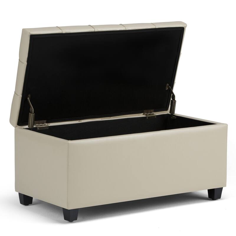 WYNDENHALL Marlowe 34 inch Wide Transitional Rectangle Storage Ottoman