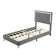 preview thumbnail 6 of 9, Twin Upholstered Platform Bed with LED Headboard and Touch Controls, Modern Velvet Frame with