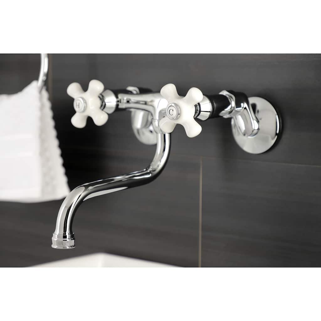 Kingston Two-Handle 2-Hole Wall Mount Bathroom Faucet