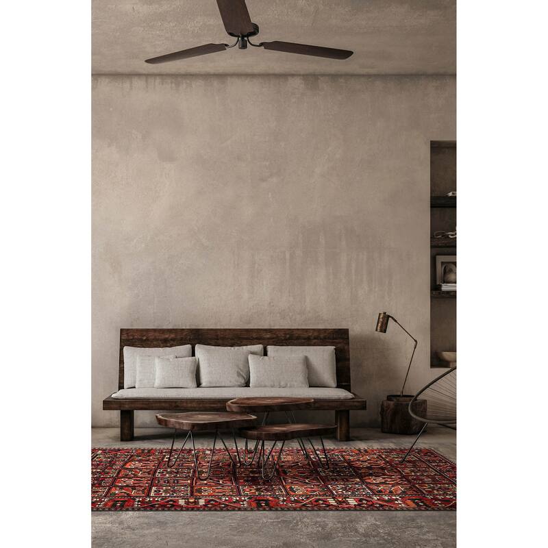 ECARPETGALLERY Hand-knotted Kayseri Vintage Red Wool Rug - 6'4 x 9'10