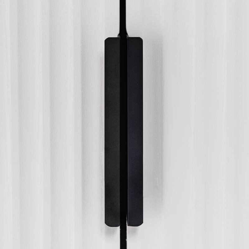 72" Modern Fluted Kitchen Pantry Cabinet with 2 Large Drawers and 8-Door Spice Rack