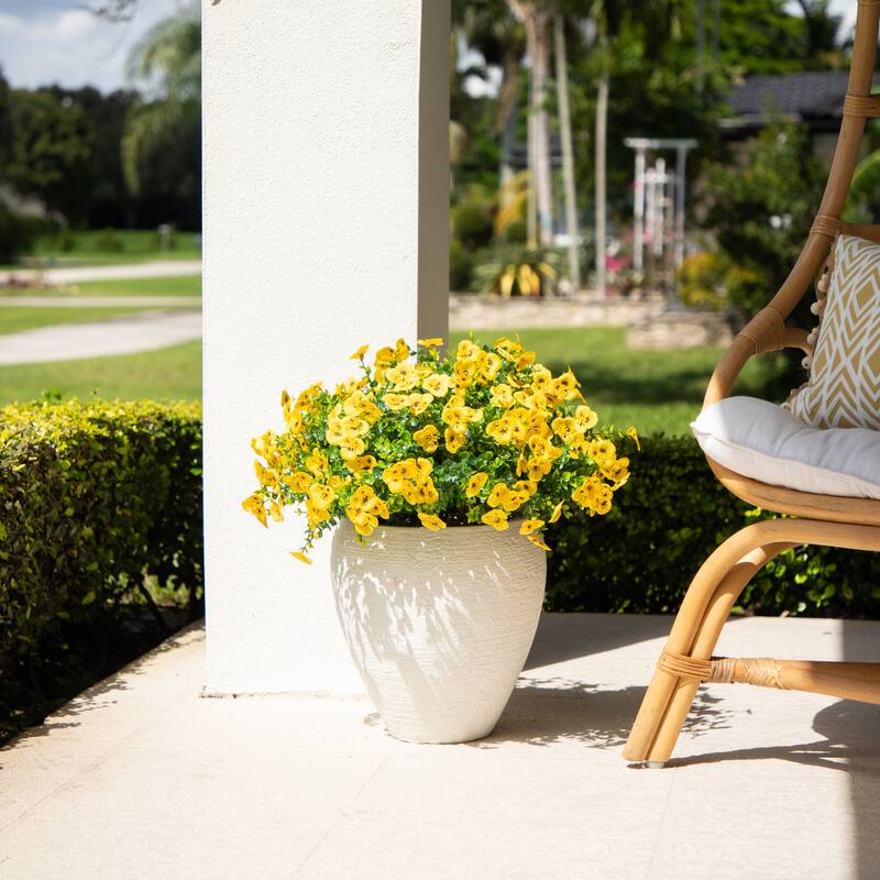 13-in UV Resistant Artificial Pansy Bush (Indoor/Outdoor) - Set of 12