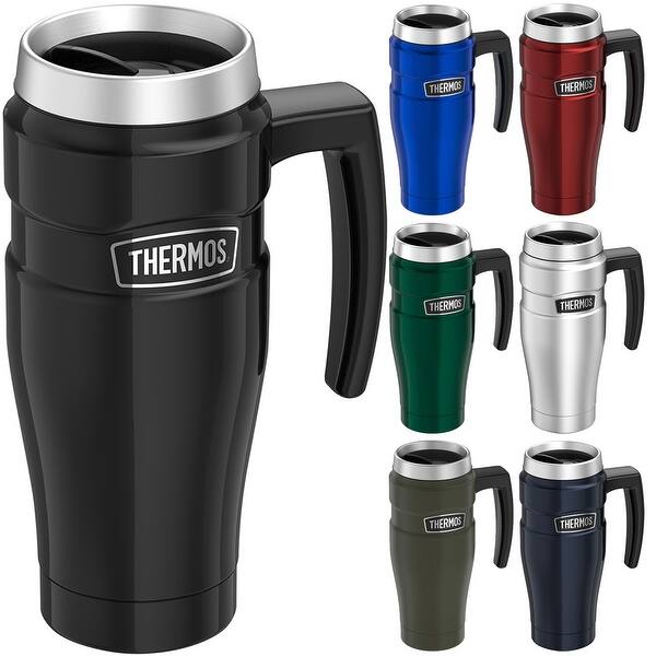 Shop Thermos 16 Oz Stainless King Insulated Stainless Steel Travel Mug With Handle 16 Oz Overstock 19864708