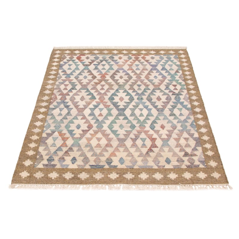 Ankara FW White Kilim 5'5" x 7'5" - 5'5 x 7'5