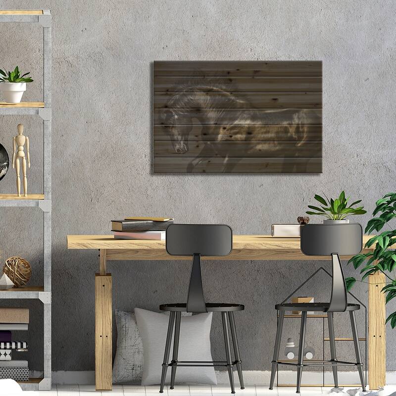 Black On Black Print On Wood by Samantha Carter - Multi-Color