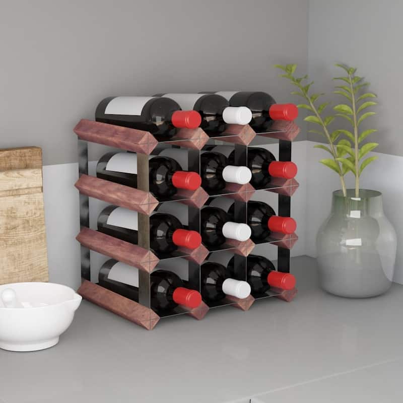 vidaXL Countertop Wine Rack Bottle Holder Wine Storage Organizer Solid Wood