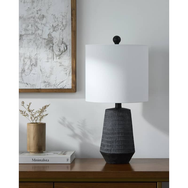 Livabliss Leipzig Rustic Accent Table Lamp - 20"H x 10"W x 10"D - Black
