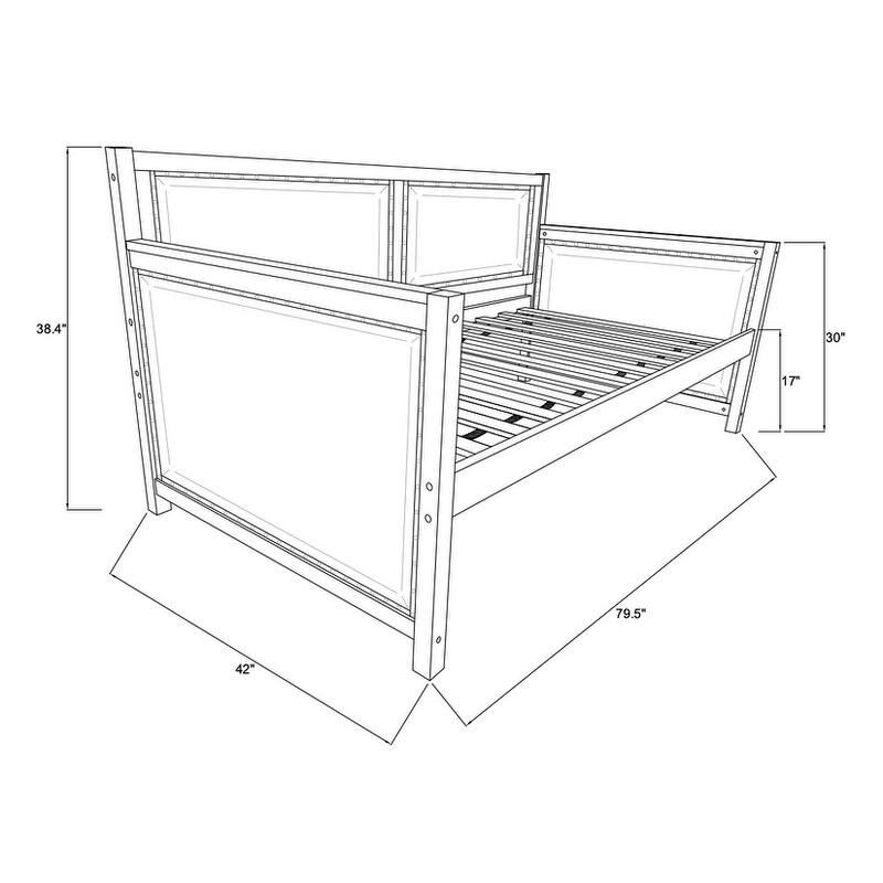 Somette Sloane Daybed in Graystone Finish includes Pop Up Trundle (Mattresses Not Included)