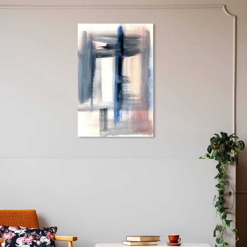 Wynwood Studio Canvas Abstract Windows Blue and Cream White Modern & Contemporary Wall Art Canvas Print - 30 x 20