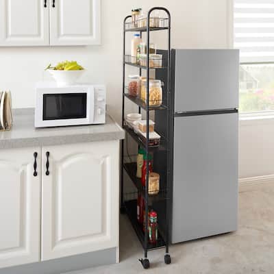 6-Layer Ultra-Thin Rolling Cart Storage Rack