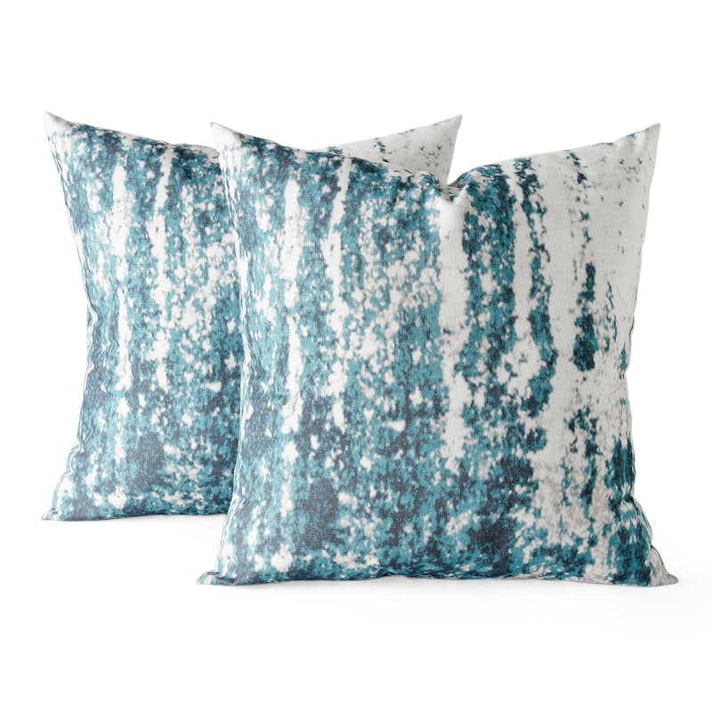 Exclusive Fabrics Printed Cotton Throw Pillow Covers 18 X 18 - Textured Decorative Pillow Covers (Set of 2)