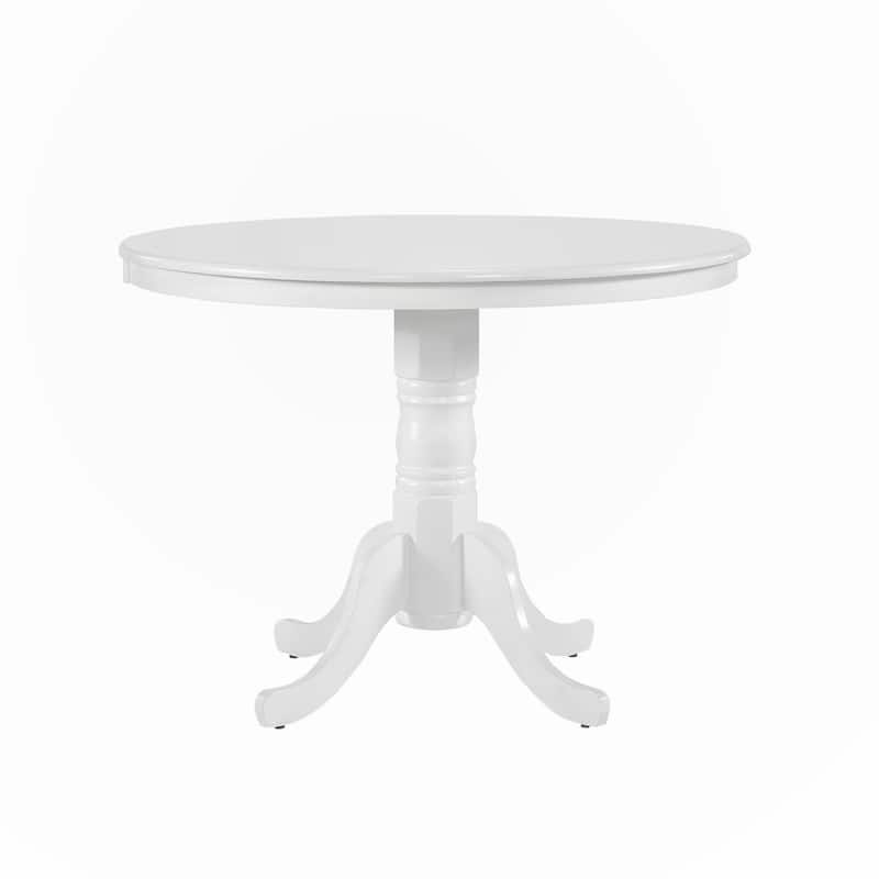 White Finish Round Dining Table 1pc