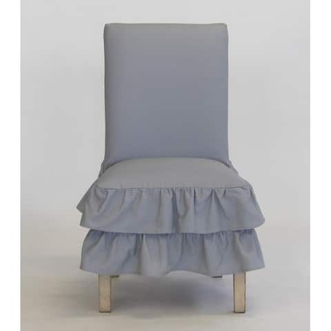 Cotton Tiered Ruffled Dining Chair Slipcover - N/A