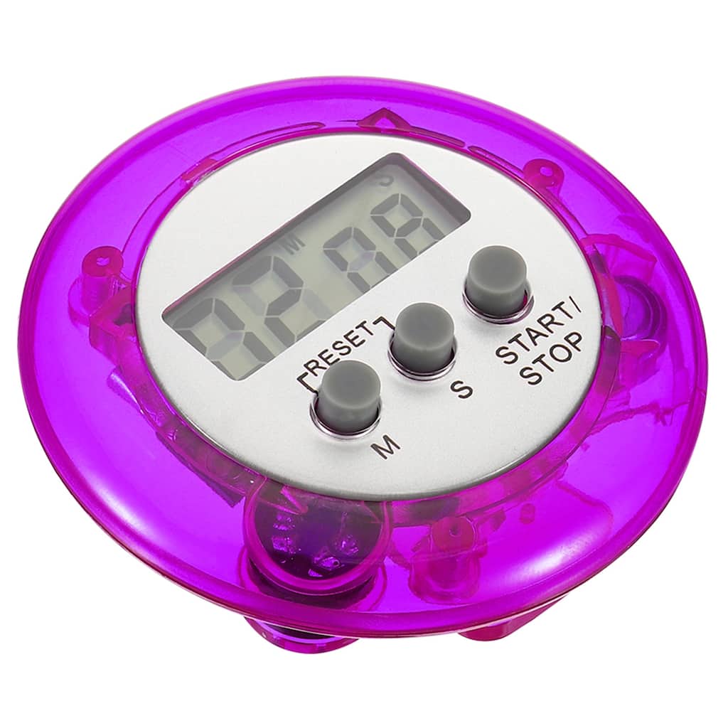Round Digital Timer, Count Down UP Clock with Magnetic, Big LCD Display Purple