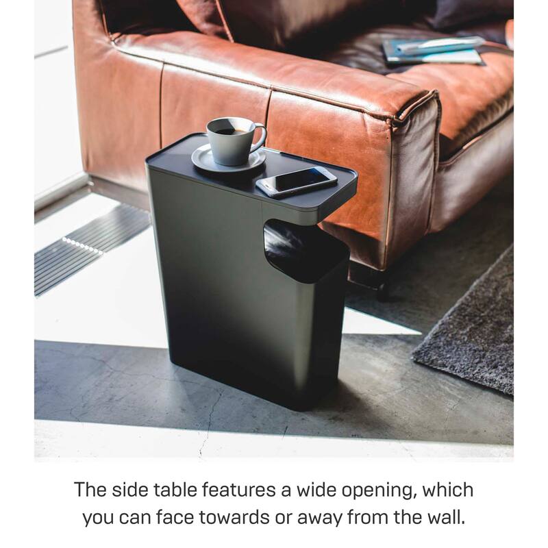 Yamazaki Home Side Table Trash Can, ABS Plastic, 4 gallons, 15 liters