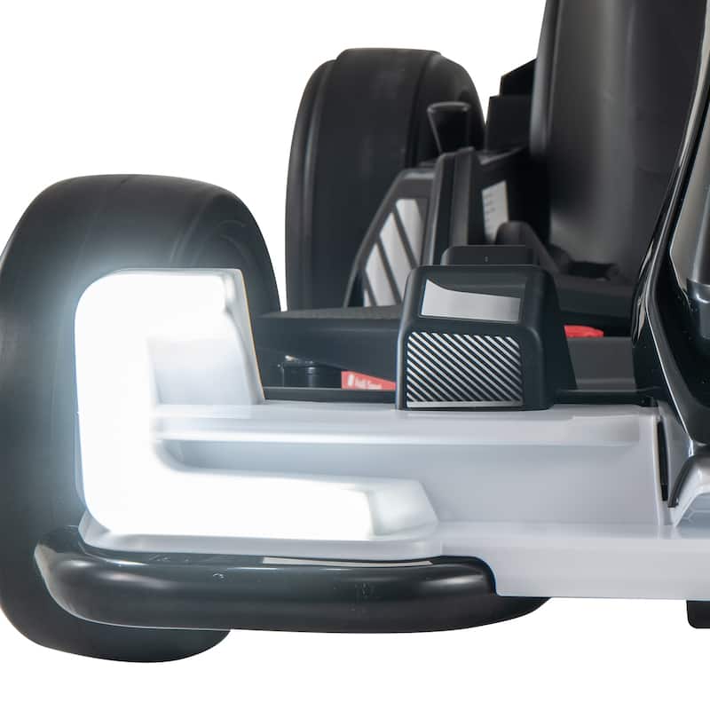 Kids Ride-On Electric Go Kart with Drift Mode and Safety Harness USB Music, and AUX Input - 45"/47"/49" x 29" x 21" (L x W x H)