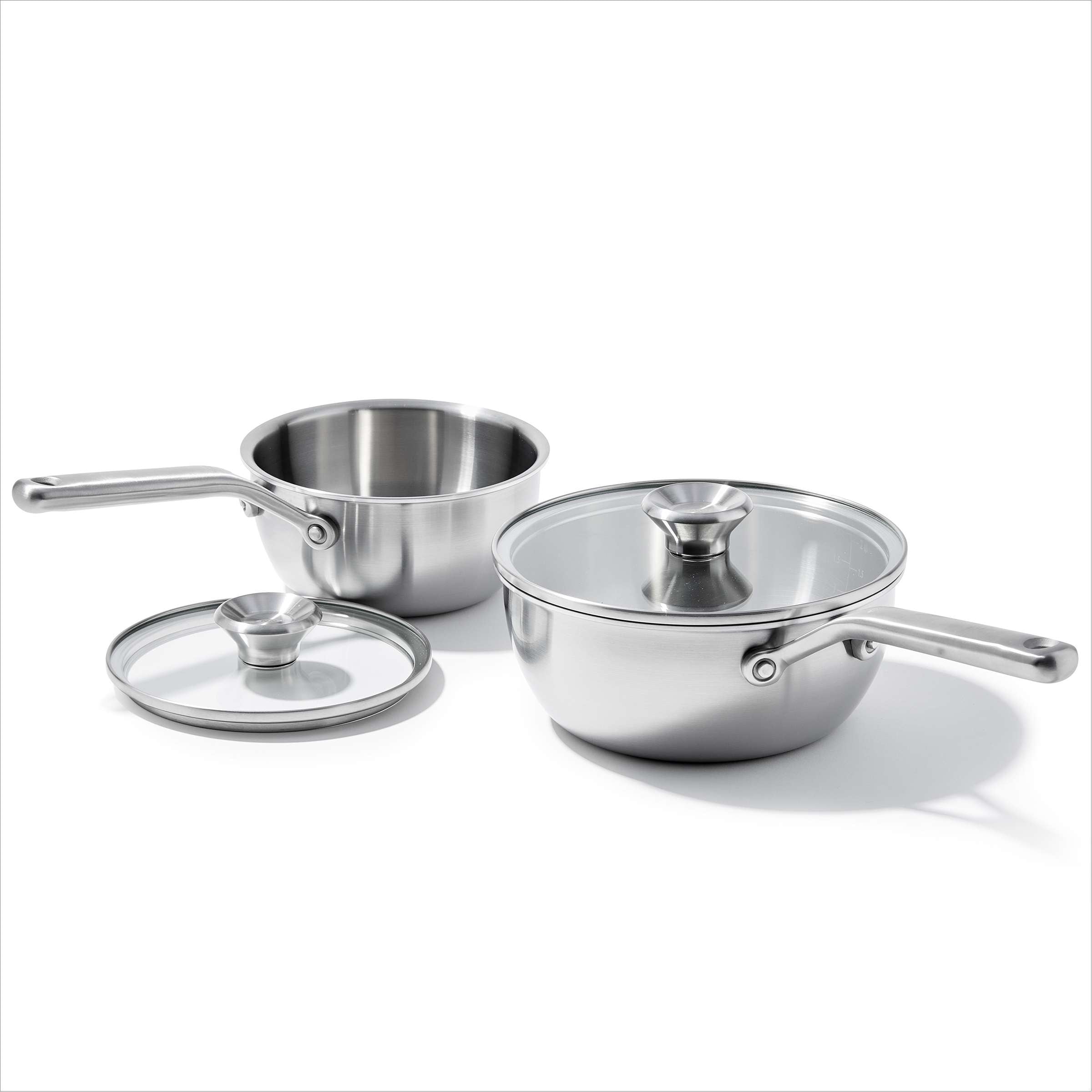 OXO Mira 3-Ply Stainless Steel 2pc Chef's Pan Set with Lids - Bed