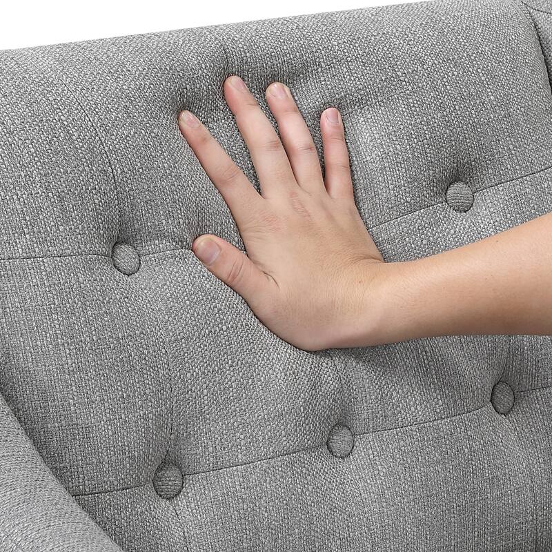 Laertes 26" Textured Fabric Accent Chair - Button-Tufted Chair Back