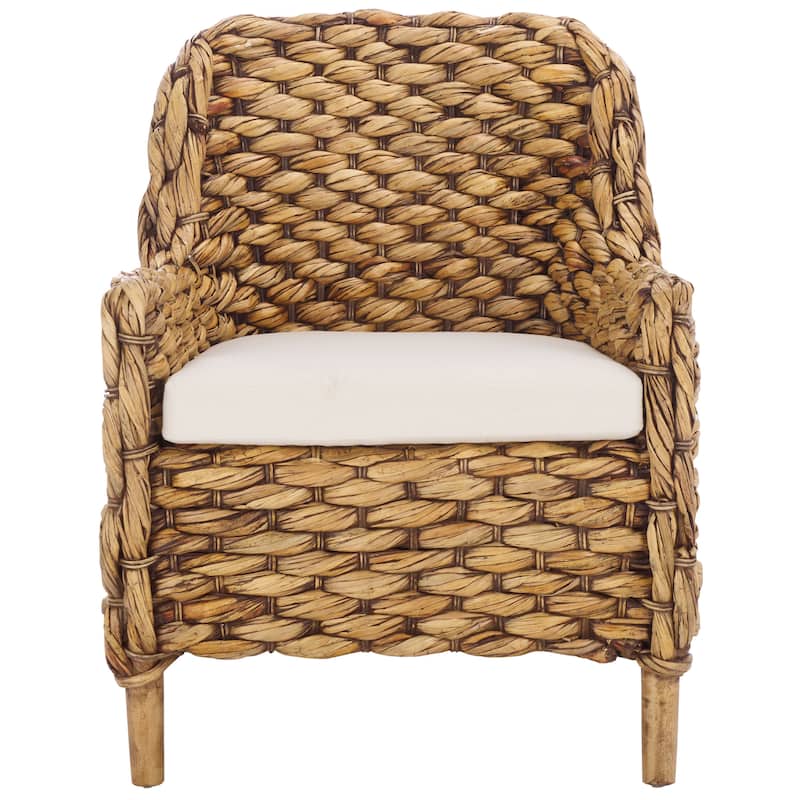 SAFAVIEH Purrl Hyacinth Solid Wood Accent Chair with Cushion, Fully Assembled - 26"W x 26"D x 32"H