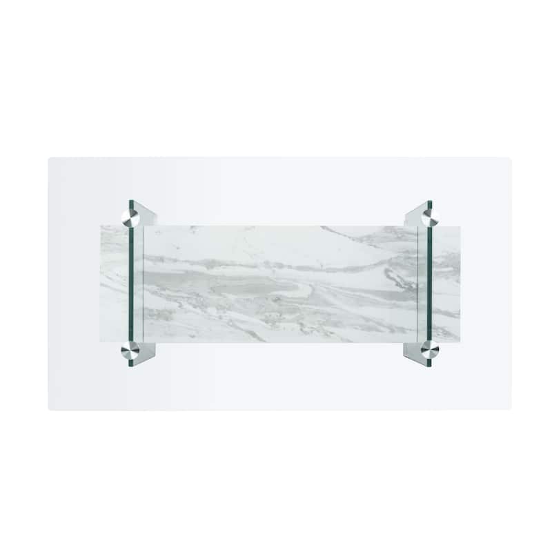 SAFAVIEH Kayley Modern Glass Coffee Table - 43.3" x 23.6" x 16.5"