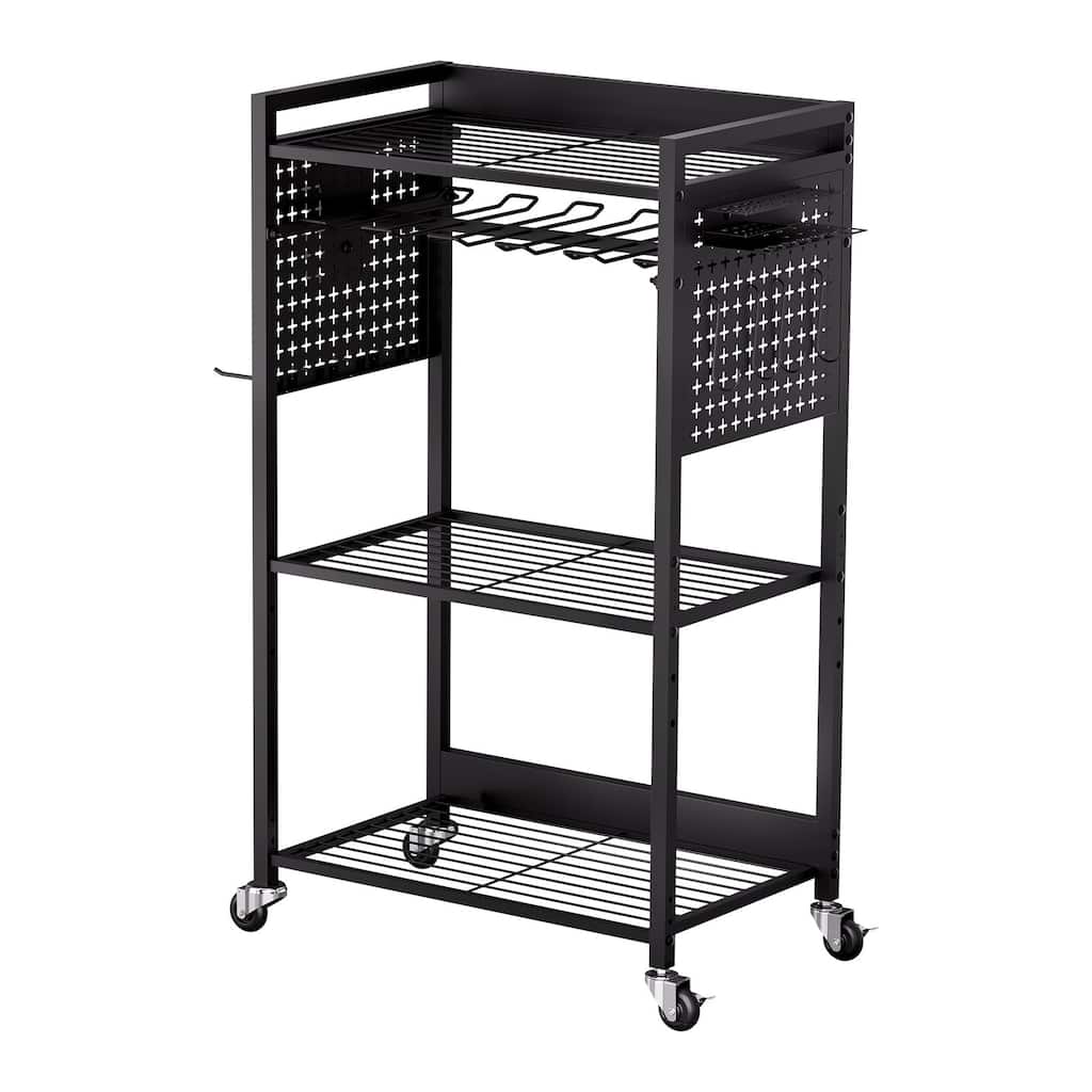 4-tier Tool Organizer Cart on Wheels 150 lbs Garage Cart for Workshop