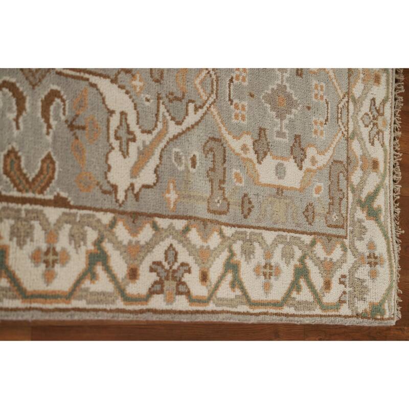 All-Over Oushak Oriental Runner Rug Handmade Wool Carpet - 2'7"x 15'6"