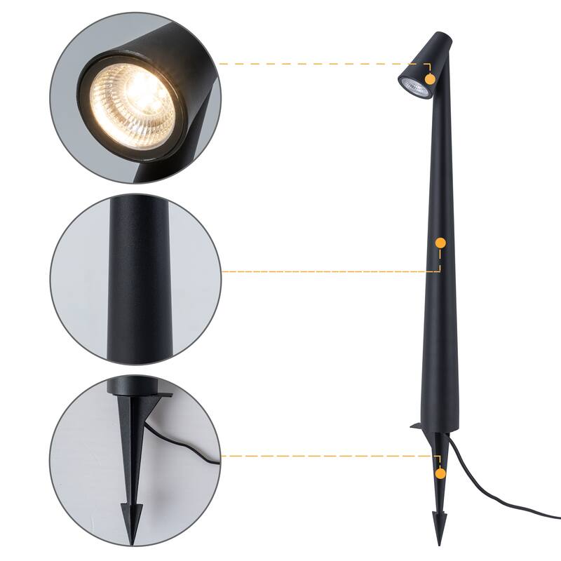 C Cattleya Low-Voltage Matte Black Aluminum 3000K LED Outdoor Path Light